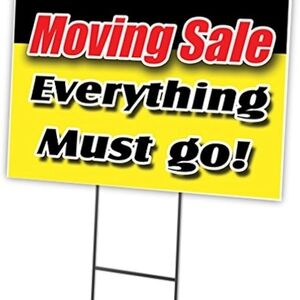 Moving Sale Yard Sign - Yellow, Black & Red